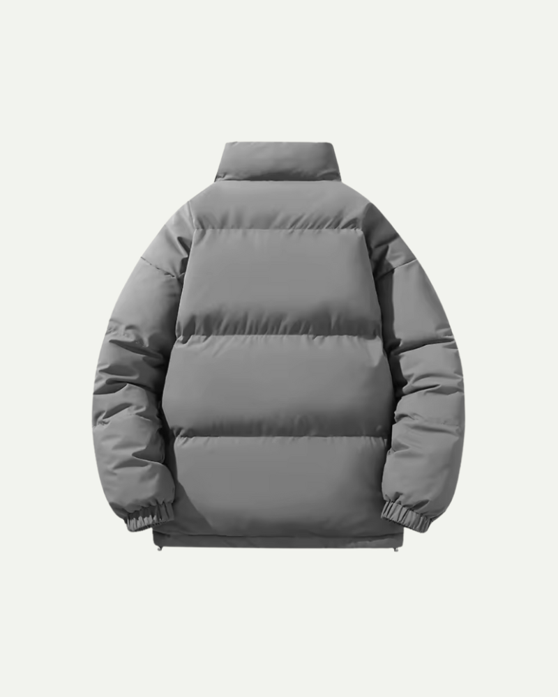 Old money puffer jacket, men's outerwear product photo — Belvoirne