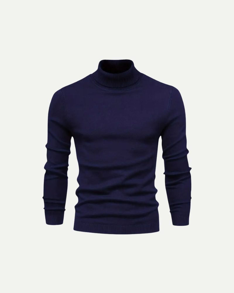 Old money wool roll neck jumper, men's knitwear product photo — Belvoirne